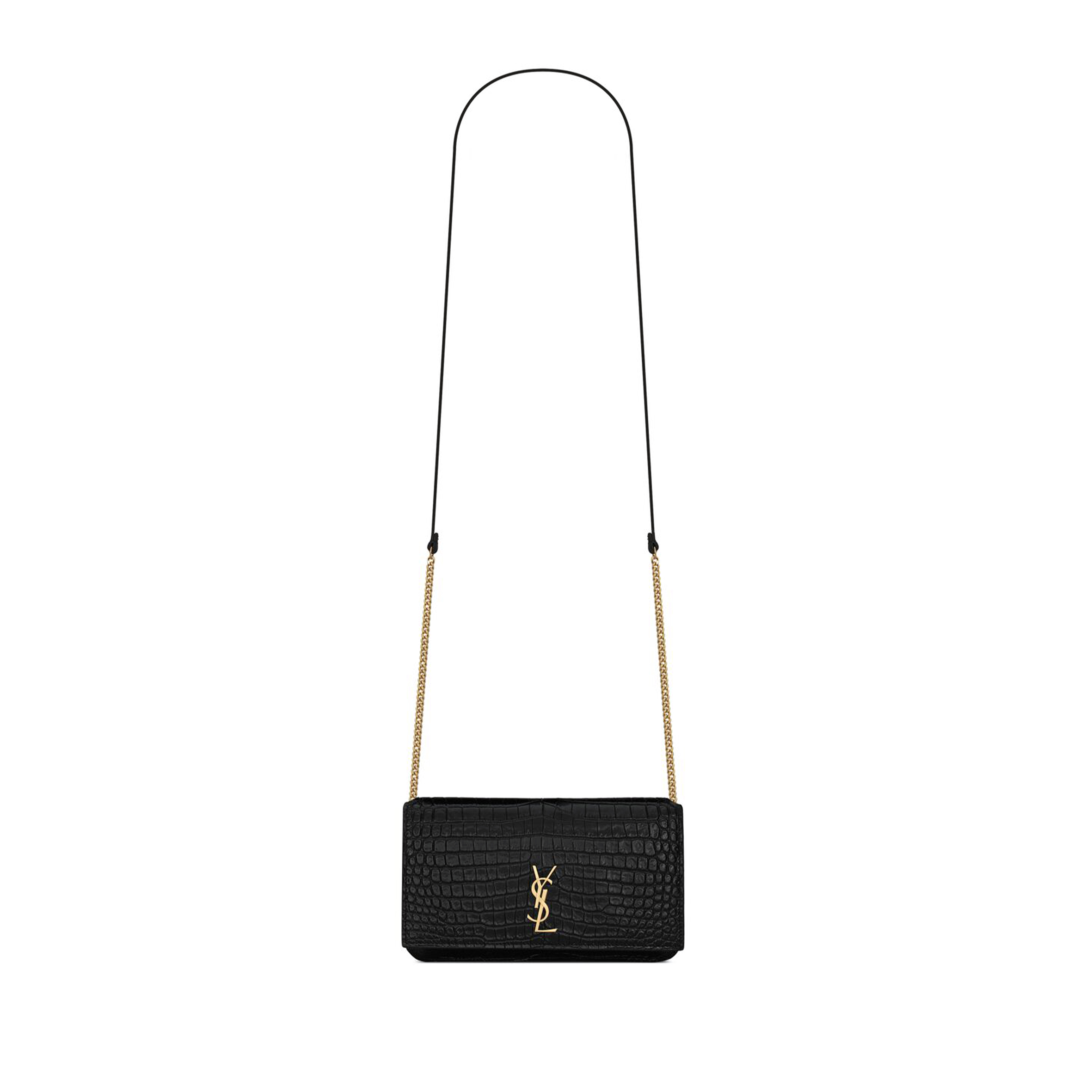 YSL CASSANDRE PHONE HOLDER IN SHINY CROCODILE-EMBOSSED LEATHER 635095DND1J1000 (18*11*2.5cm) YSL CASSANDRE PHONE HOLDER IN SHINY CROCODILE-EMBOSSED LEATHER 635095DND1J1000 (18*11*2.5cm)